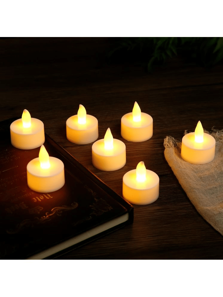 Flameless Smokeless Decorative Acrylic Led Tea Light Diwali Diya (Pack of 12) Flameless Smokeless Decorative Acrylic Led Tea Light Diwali Diya (Pack of 12)