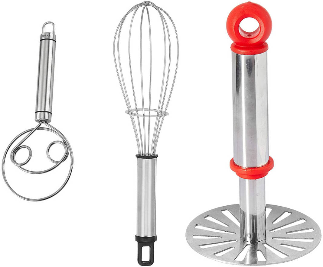 omortex Multicolor Virgin Plastic Aata Maker, Whisk & Stainless Steel Masher ( Set of 3 ) omortex Multicolor Virgin Plastic Aata Maker, Whisk & Stainless Steel Masher ( Set of 3 )