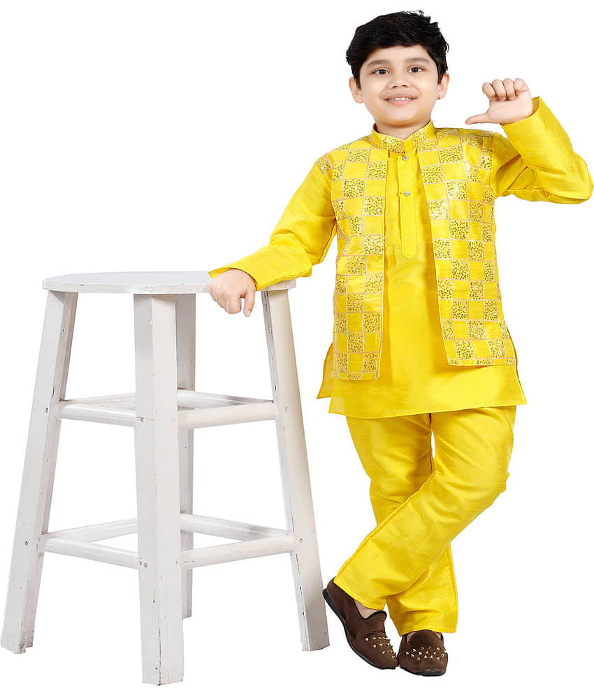 s muktar garments Yellow Rayon Boys ( Pack of 1 ) - Kurtas & Kurta Sets | Buy online on ZillyBuy
