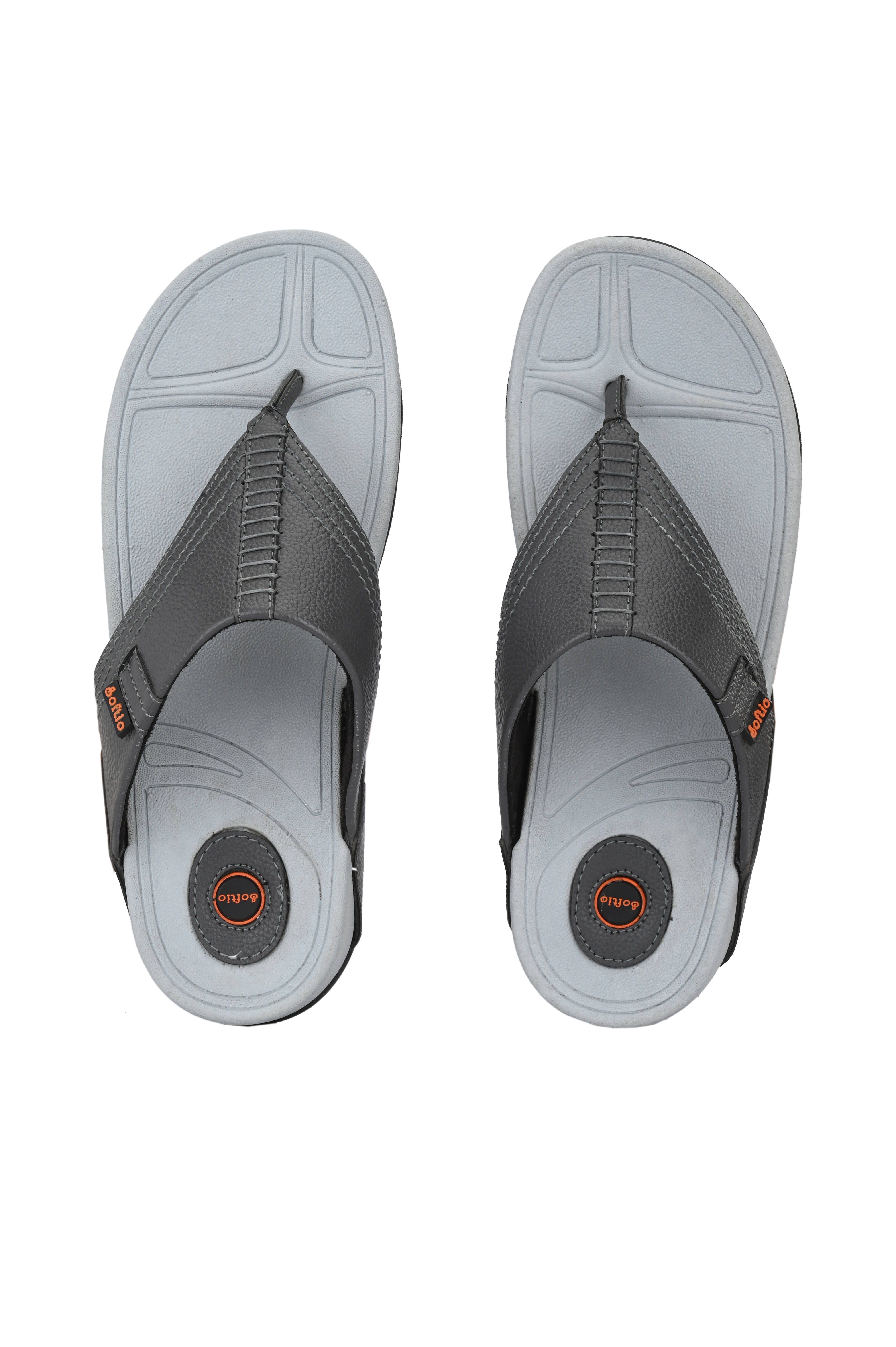 softio Grey Men's Thong Flip Flop