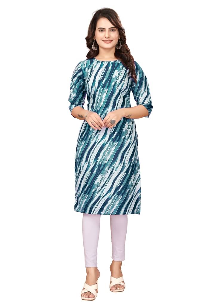 vachhraj group Crepe Printed Straight Women's Kurti - Navy Blue ( Pack of 1 ) vachhraj group Crepe Printed Straight Women's Kurti - Navy Blue ( Pack of 1 )