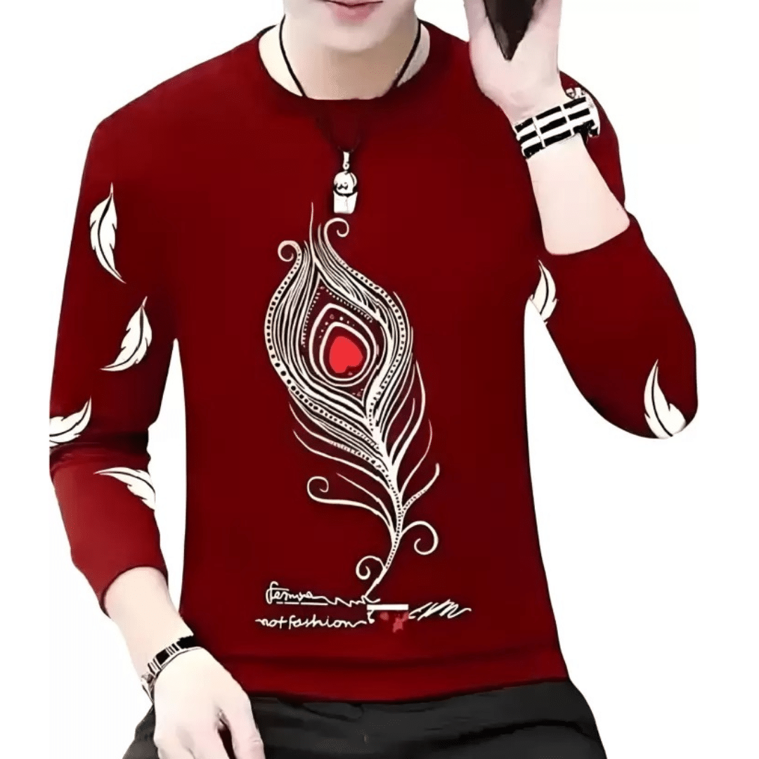 ATLANS CLOTHES Pack of 1 Cotton Blend Regular Fit Men's T-Shirt ( Maroon ) ATLANS CLOTHES Pack of 1 Cotton Blend Regular Fit Men's T-Shirt ( Maroon )