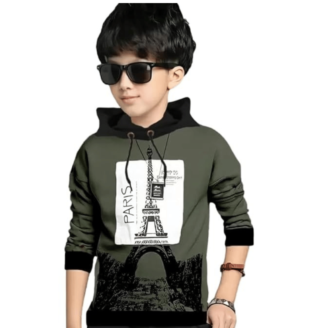 ATLANS CLOTHS Pack of 1 Boys Cotton Blend T-Shirt ( Olive )
