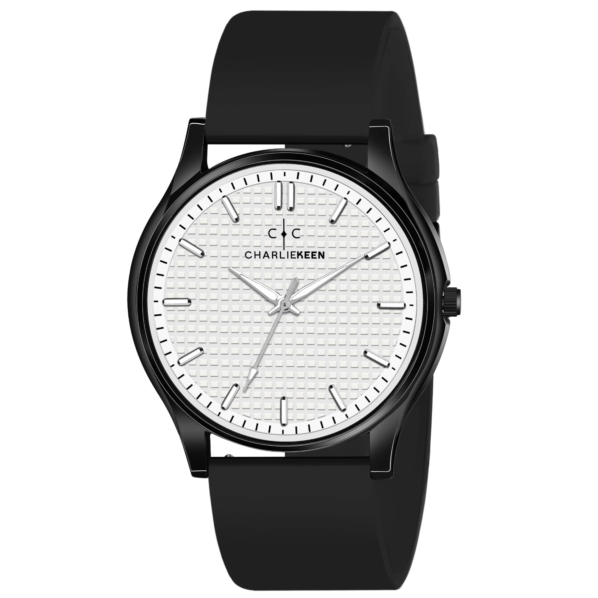 CHARLIEKEEN Black Silicon Analog Men's Watch