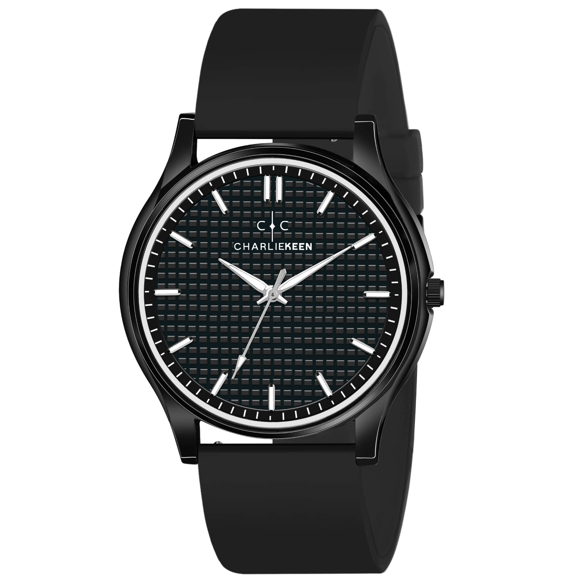     			CHARLIEKEEN Black Silicon Analog Men's Watch