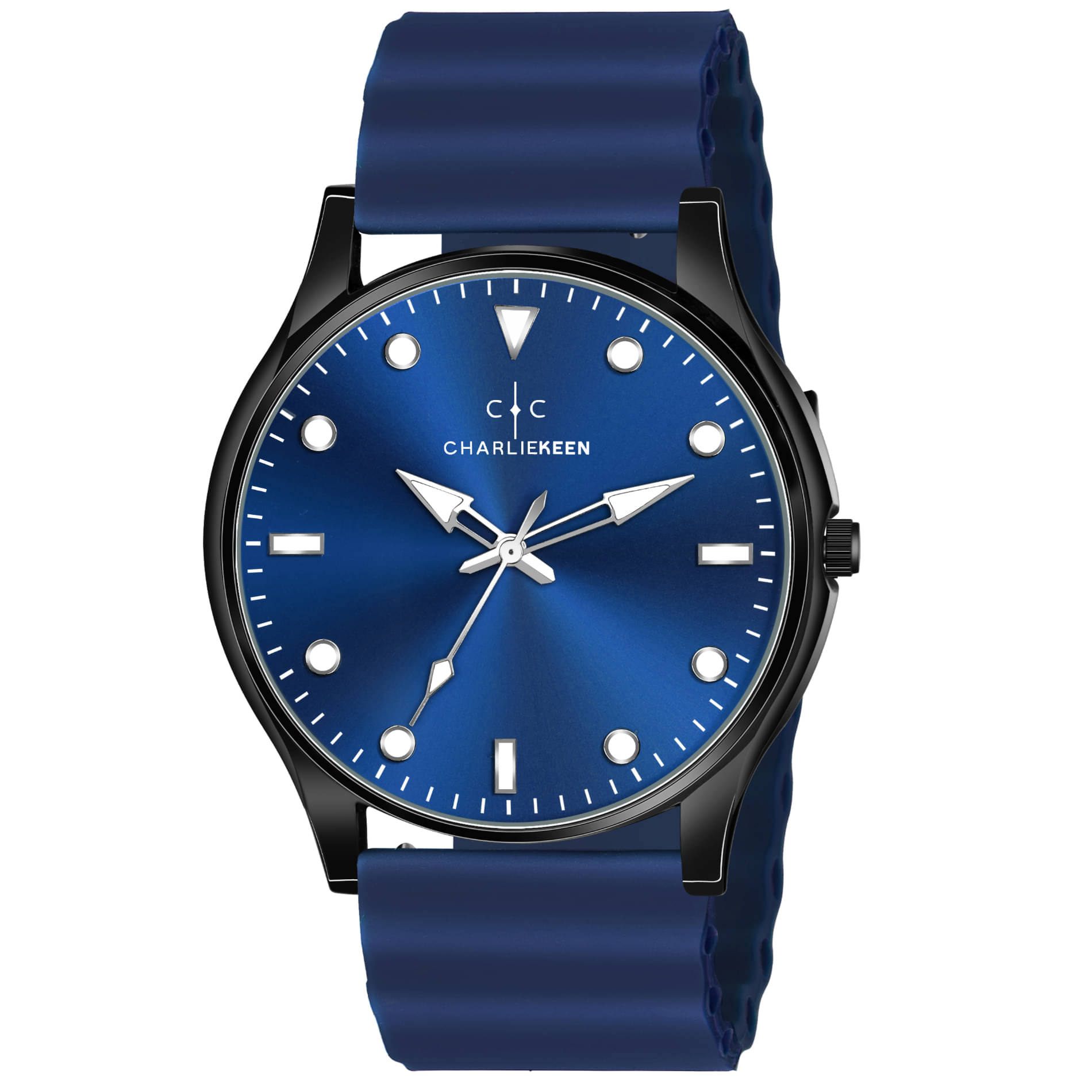     			CHARLIEKEEN Blue Silicon Analog Men's Watch