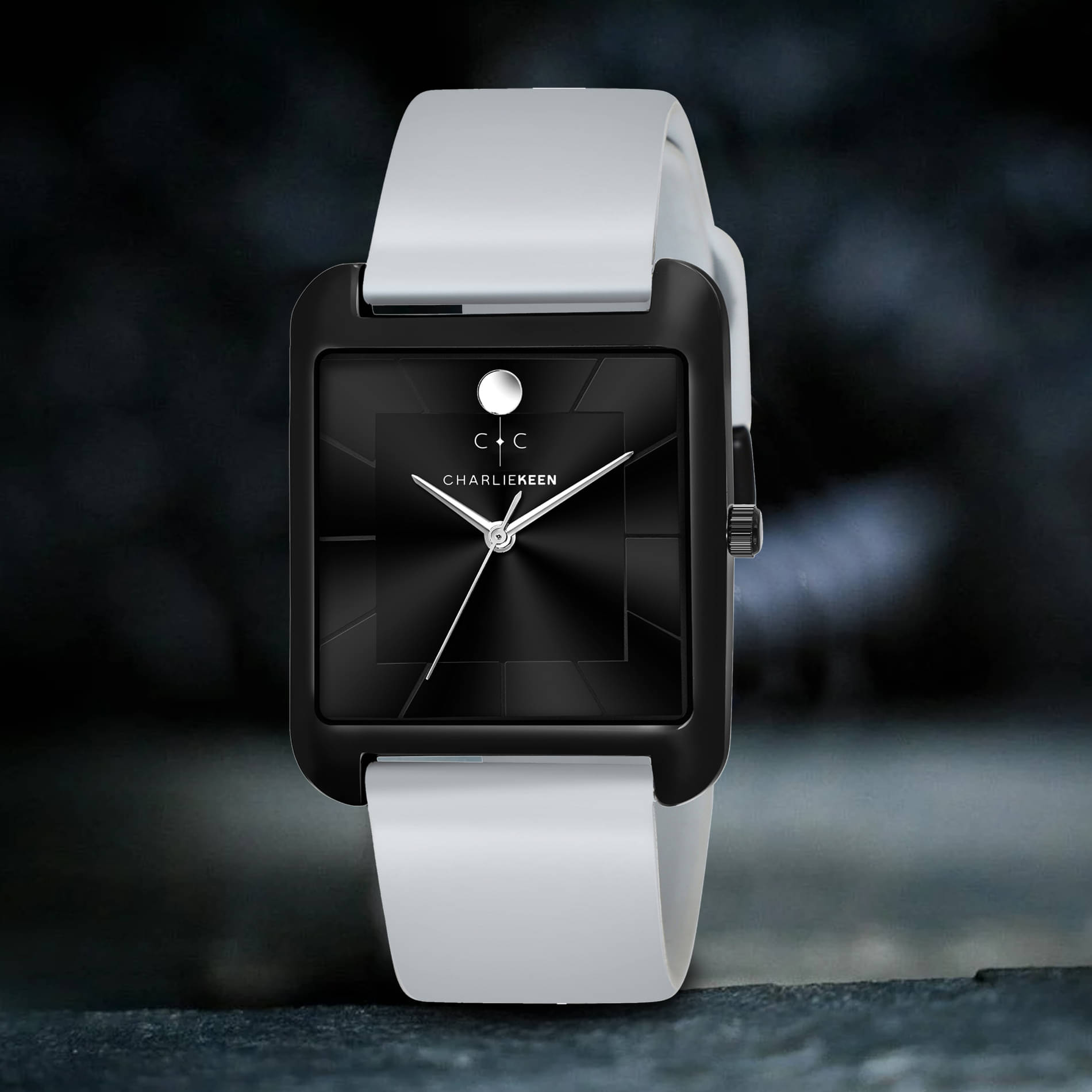     			CHARLIEKEEN Light Grey Silicon Analog Men's Watch