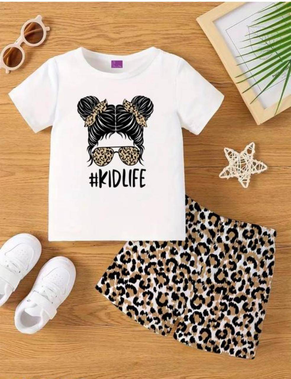     			CUTEVIBE Pack of 1 Baby Girls Cotton Blend T-Shirt & Shorts ( White )