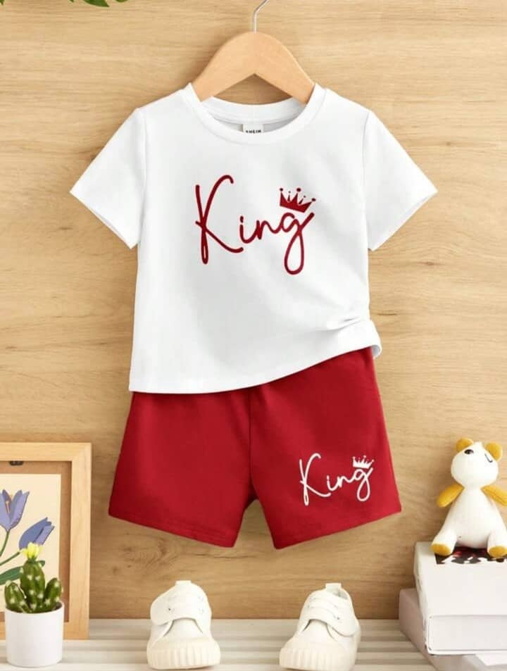 CUTEVIBE Pack of 1 Boys Cotton Blend T-Shirt & Shorts Set ( White )