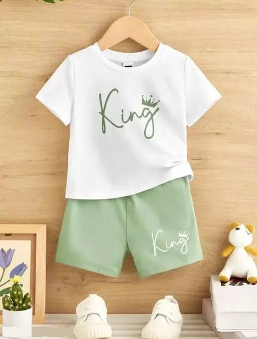 CUTEVIBE Pack of 1 Unisex for Baby Cotton Blend T-Shirt & Shorts ( White )
