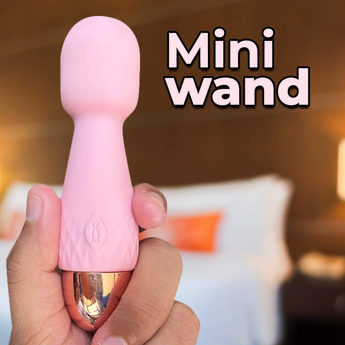 Calmras Mini Pink USB Rechargable Wand Massager, 60min Run Time, 10 Modes, Compact Personal Massager