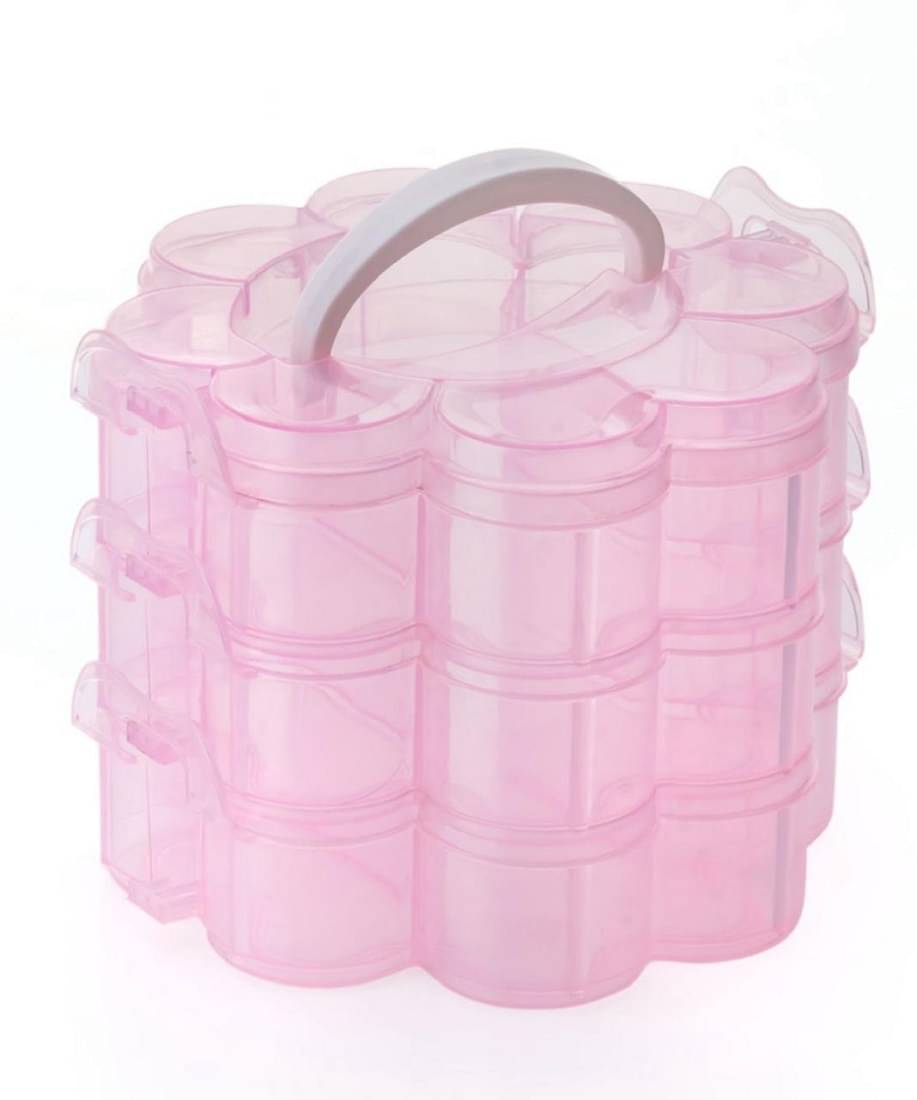     			Dinely Plastic Pink Multi-Purpose Container ( Set of 1 )