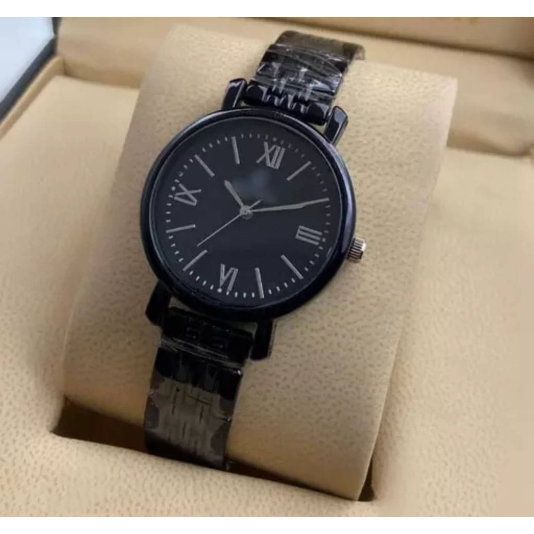     			EEWHI Black Metal Analog Womens Watch
