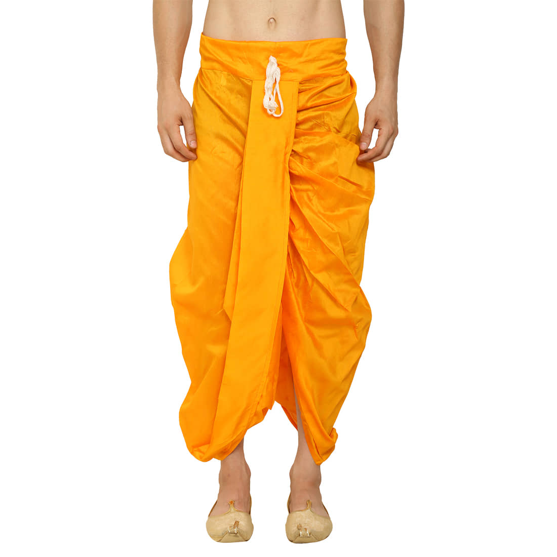 FANZI Yellow Silk Men's Dhoti ( Pack of 1 )