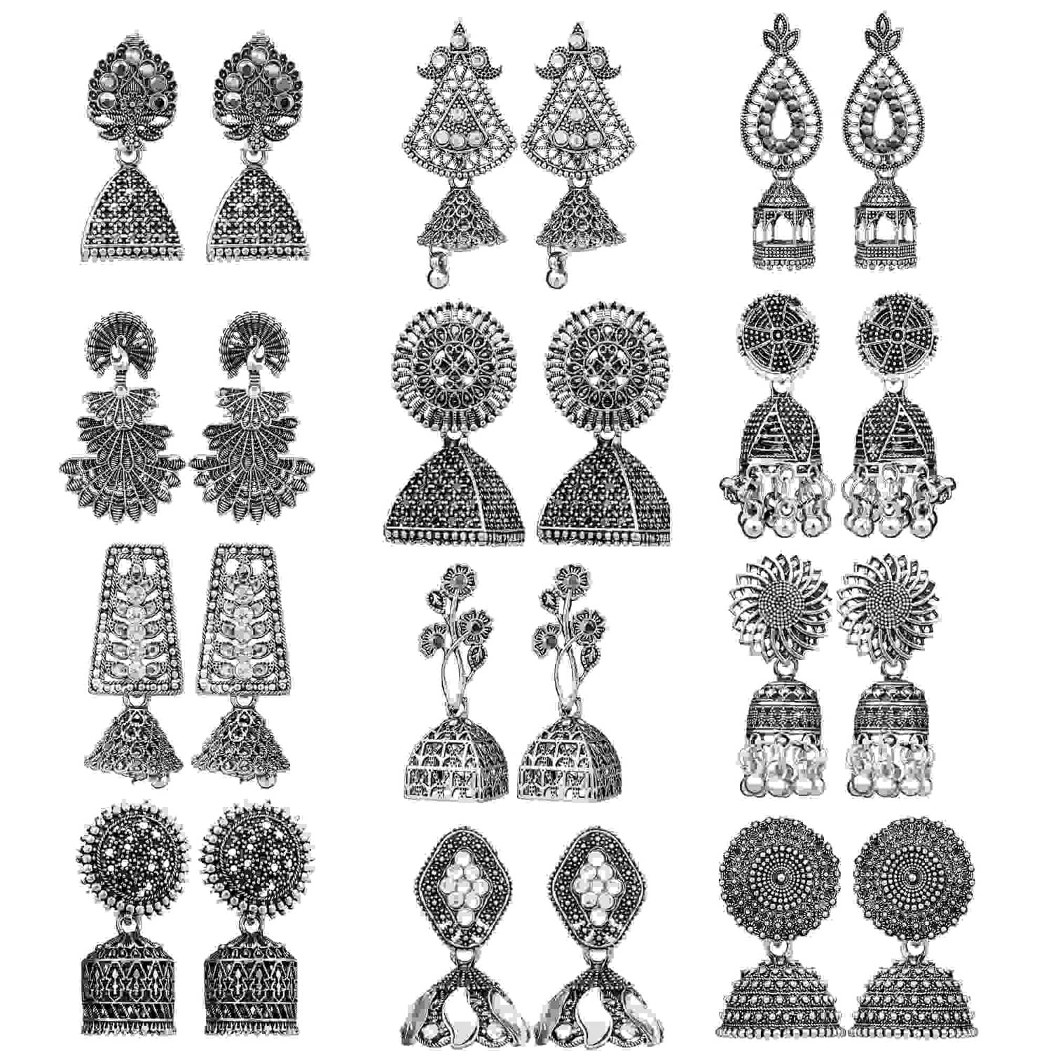     			FASHION FRILL Silver Jhumki Earrings ( More Than 10 )