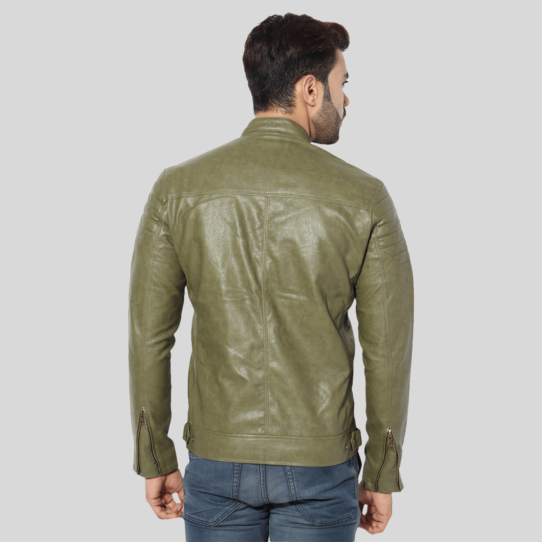 GARMADIAN PU Leather Men's Leather Jacket - Green ( Pack of 1 ) - Jackets & Coats | Buy online on ZillyBuy