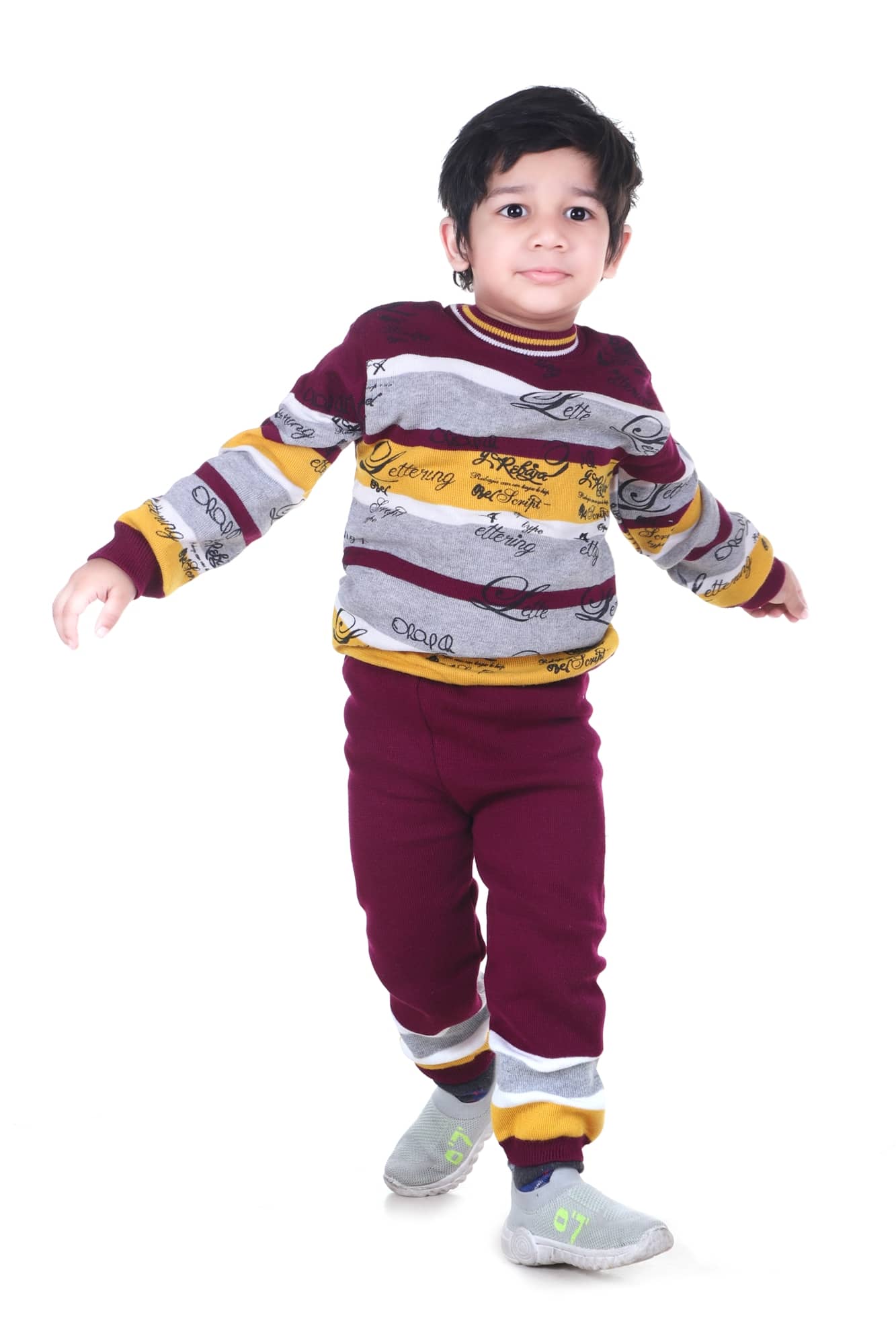 GTWO Woolen Knitted Full Sleeves Winter Warm Pullover Sweater with Pajami/Top and Bottom Set for Kids Baby Boys & Girls (Pack of 1)