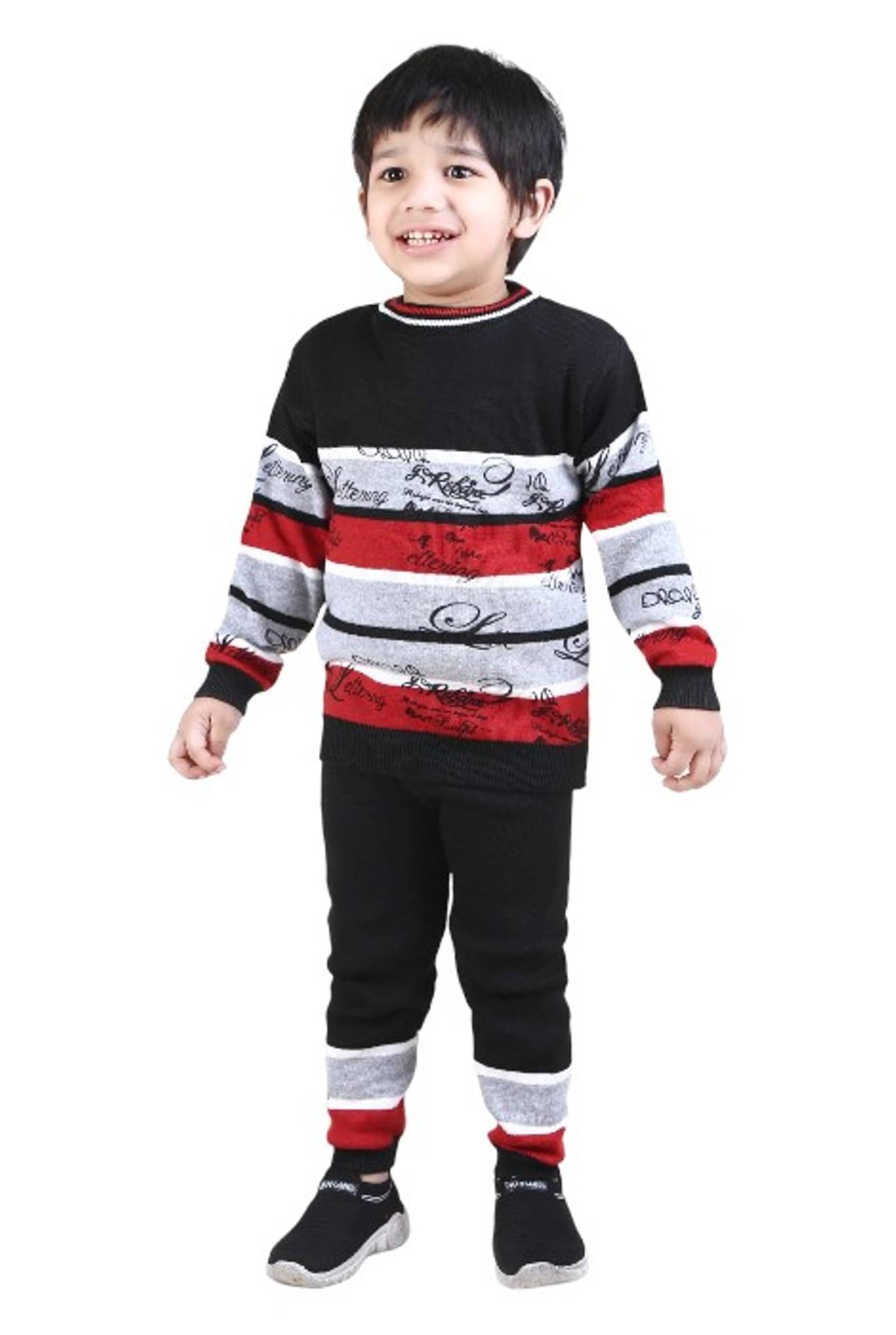     			GTWO Woolen Knitted Full Sleeves Winter Warm Pullover Sweater with Pajami/Top and Bottom Set for Kids Baby Boys & Girls (Pack of 1)