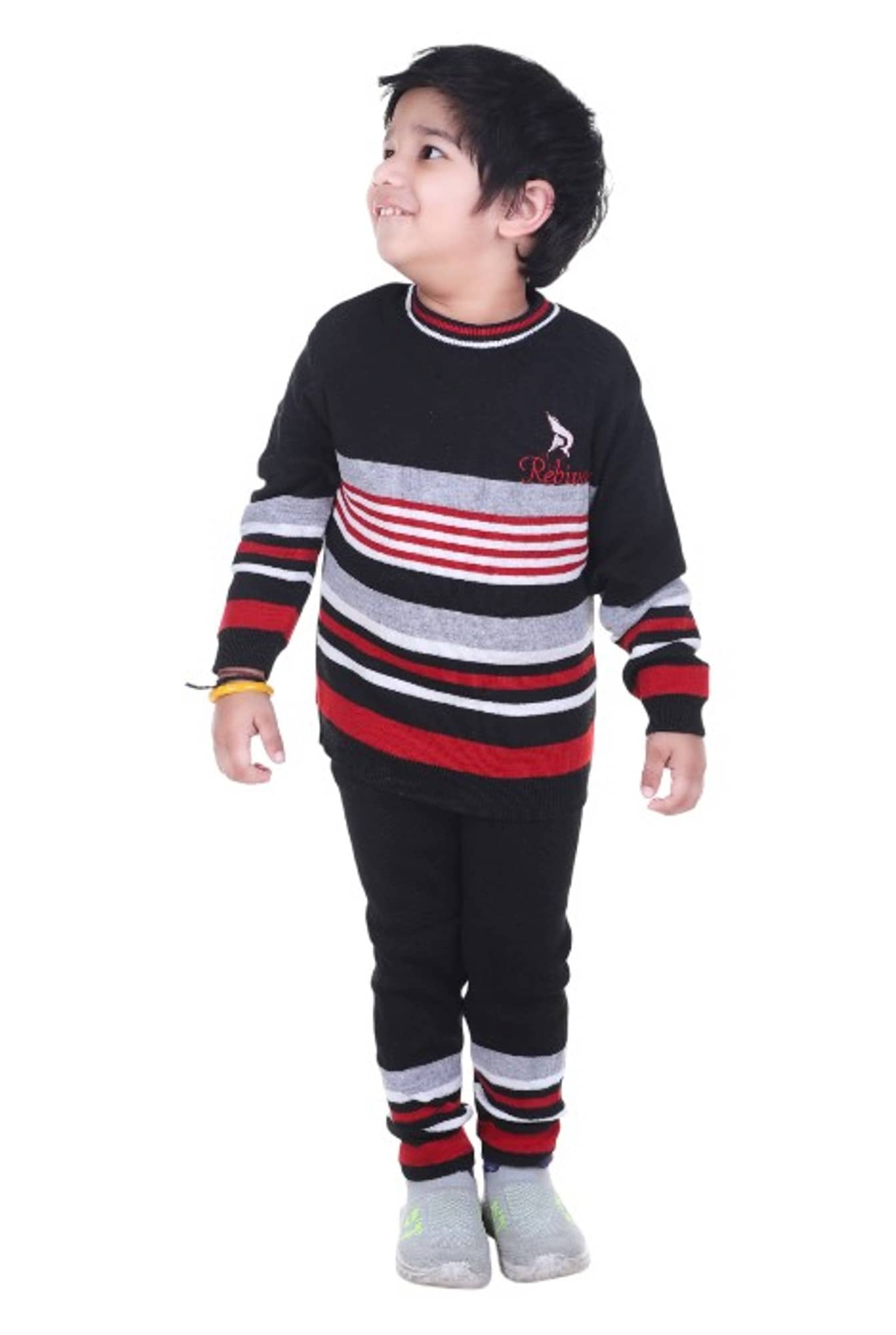 GTwo Pack of 1 Boys Woollen Blend Pullover Sweater ( Black )