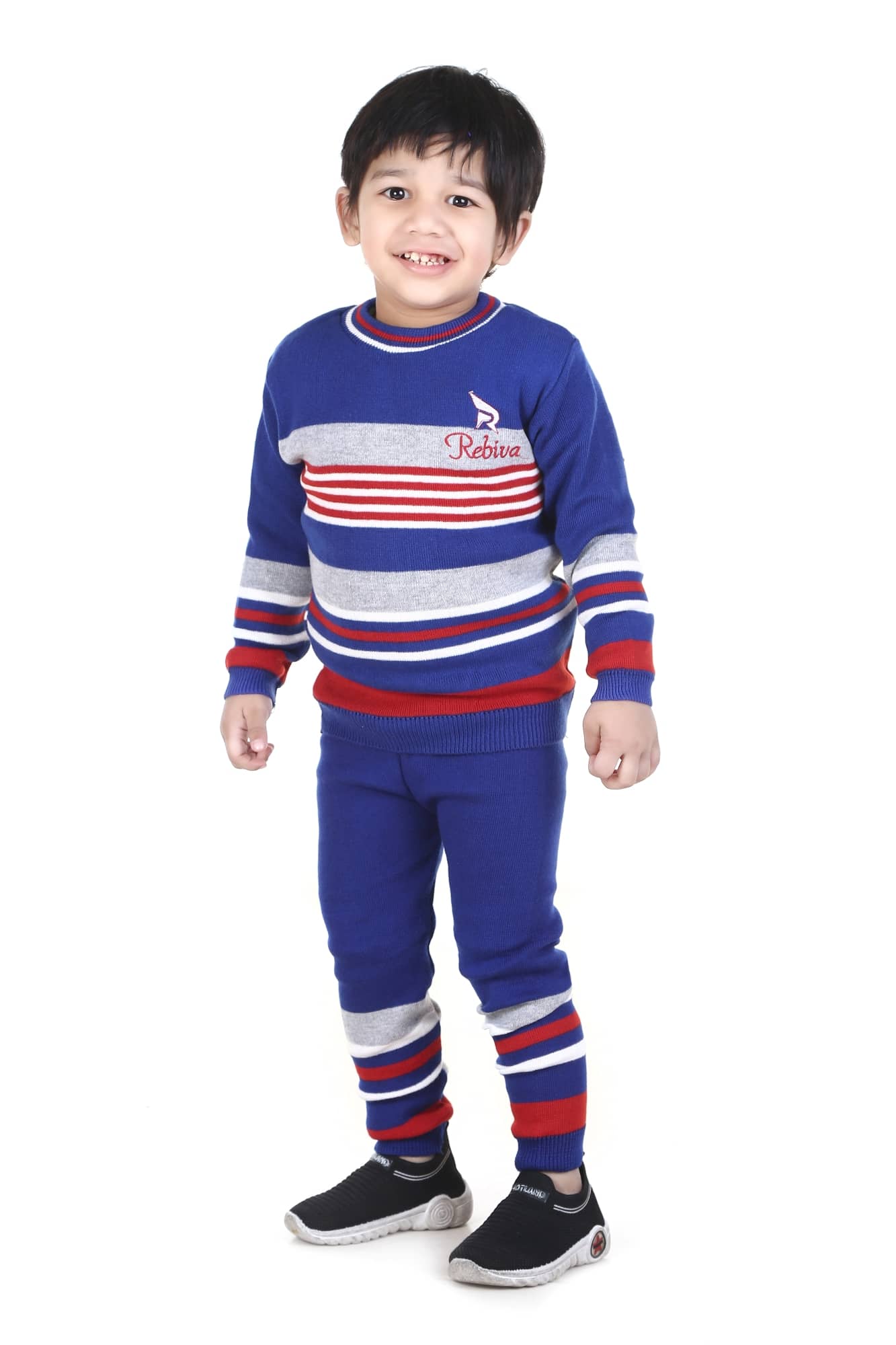 GTwo Pack of 1 Boys Woollen Blend Pullover Sweater ( Blue )