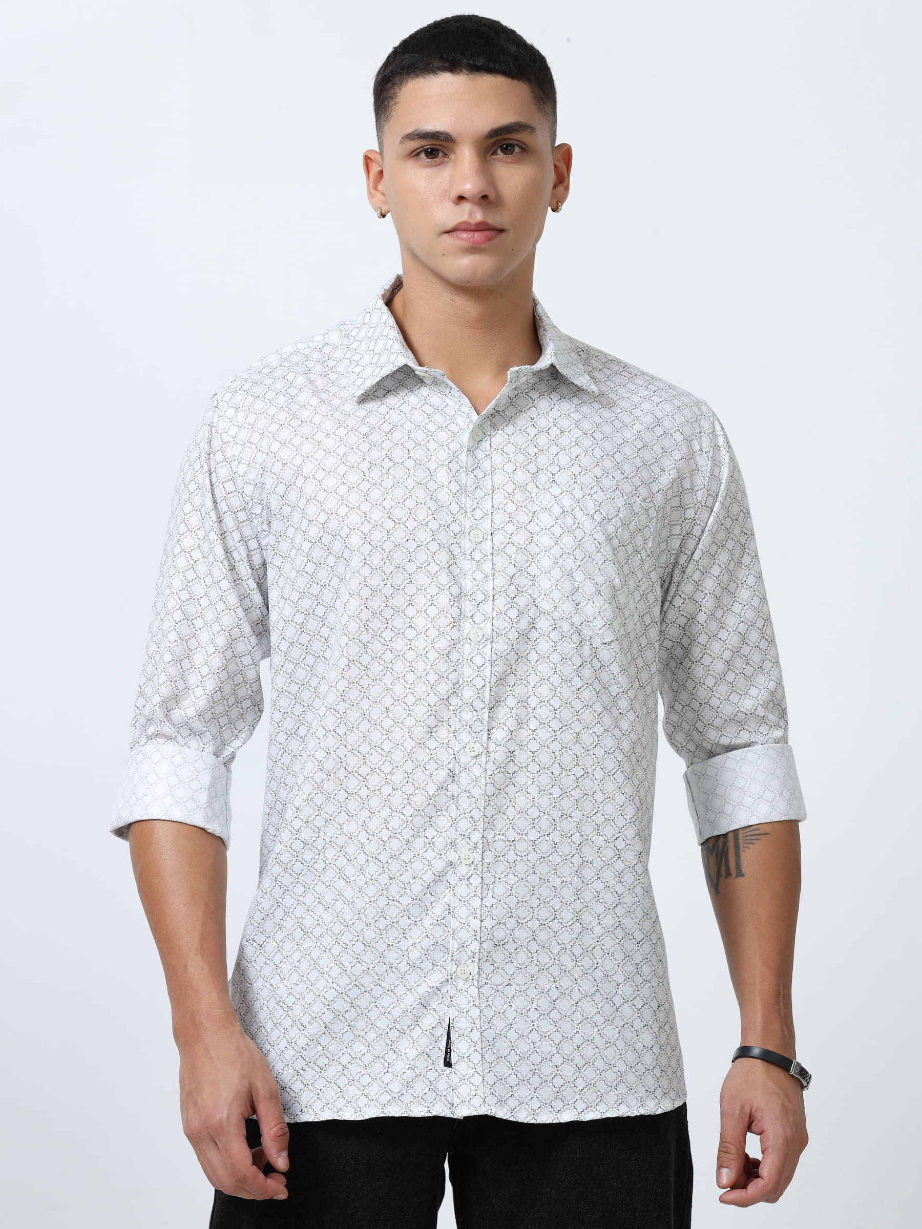 HETIERS Polyester Regular Fit Printed Full Sleeves Men's Casual Shirt - Green ( Pack of 1 ) HETIERS Polyester Regular Fit Printed Full Sleeves Men's Casual Shirt - Green ( Pack of 1 )
