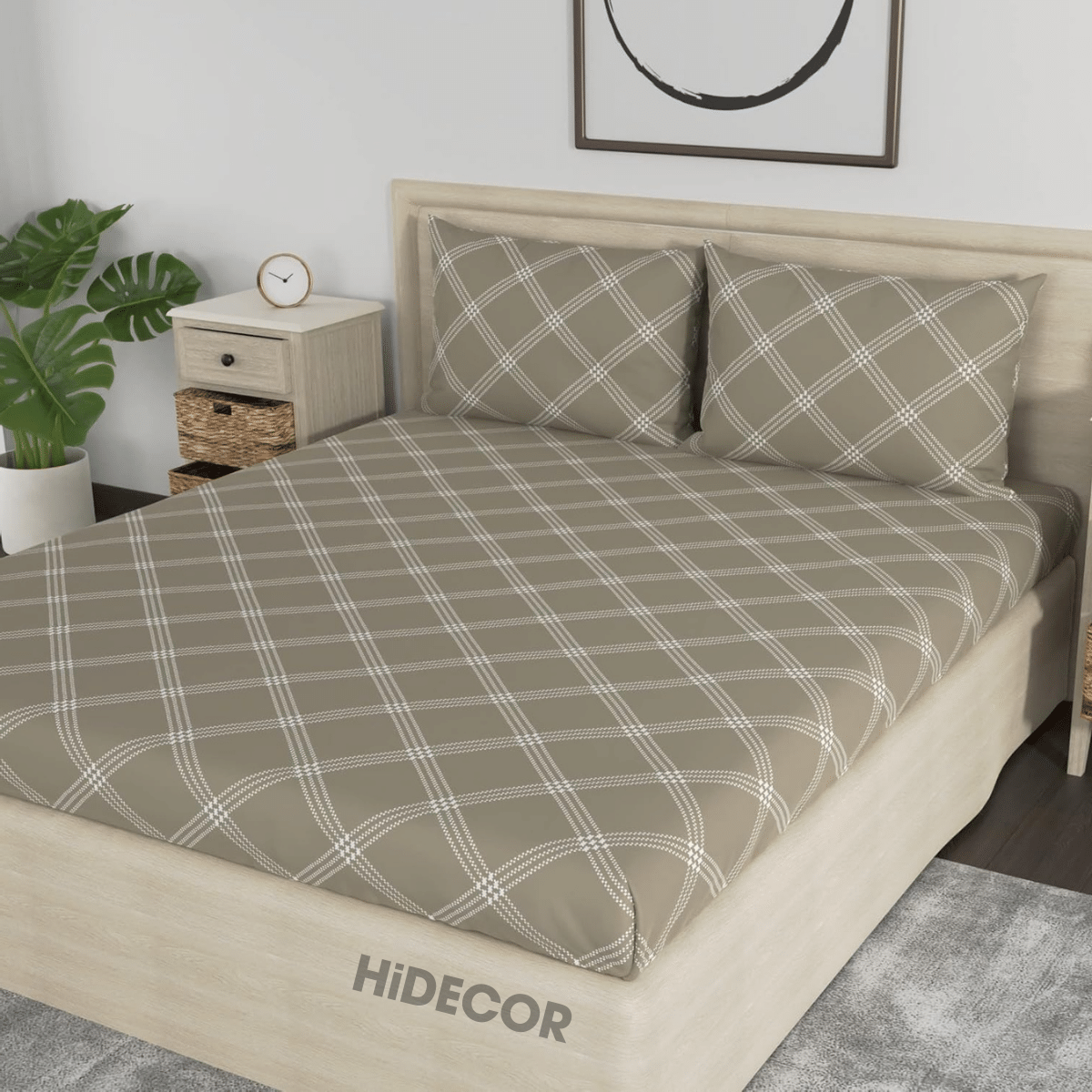 HIDECOR Microfiber 1 Double Bedsheet with 2 Pillow Covers ( Beige ) HIDECOR Microfiber 1 Double Bedsheet with 2 Pillow Covers ( Beige )