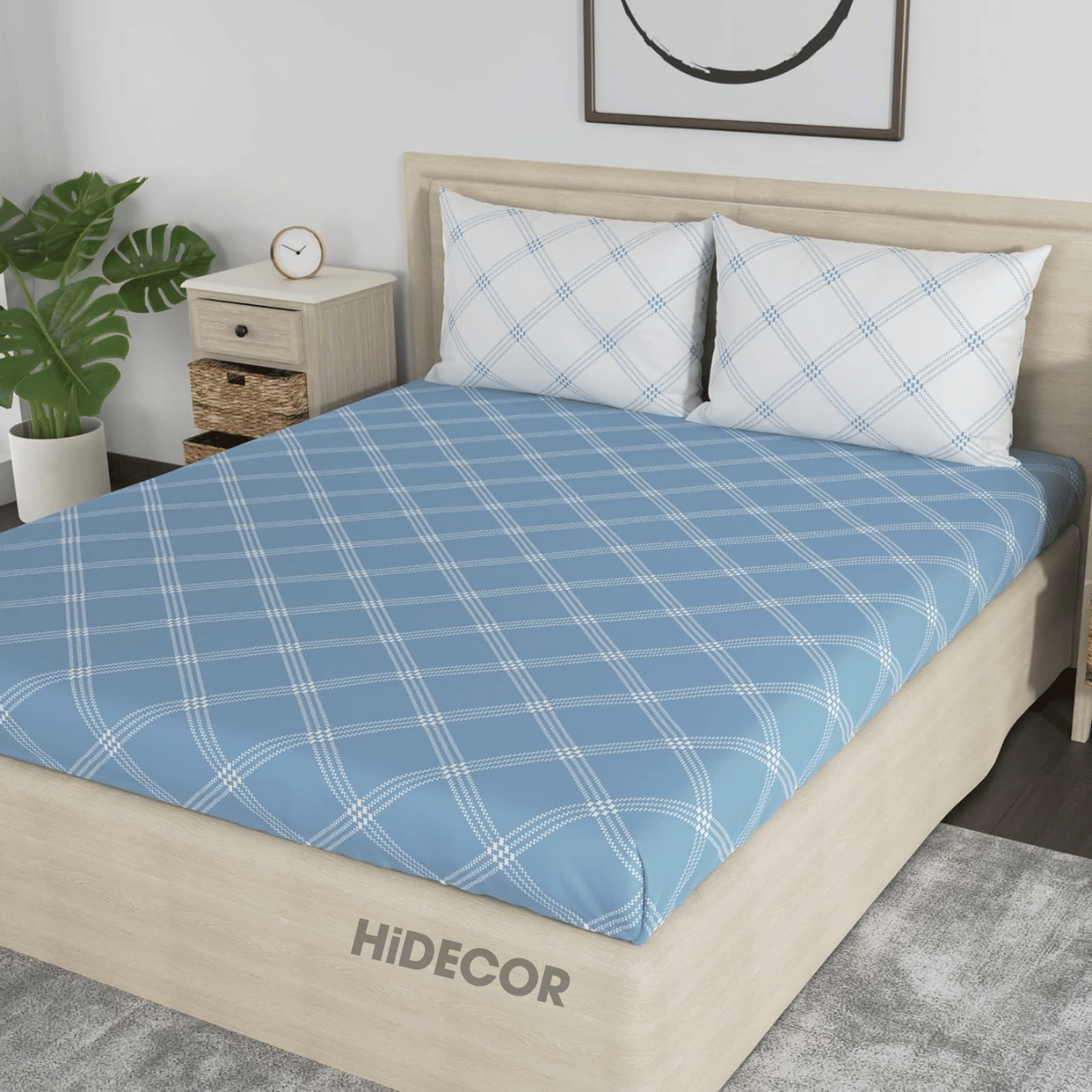HIDECOR Microfiber 1 Double Bedsheet with 2 Pillow Covers ( Navy Blue ) HIDECOR Microfiber 1 Double Bedsheet with 2 Pillow Covers ( Navy Blue )