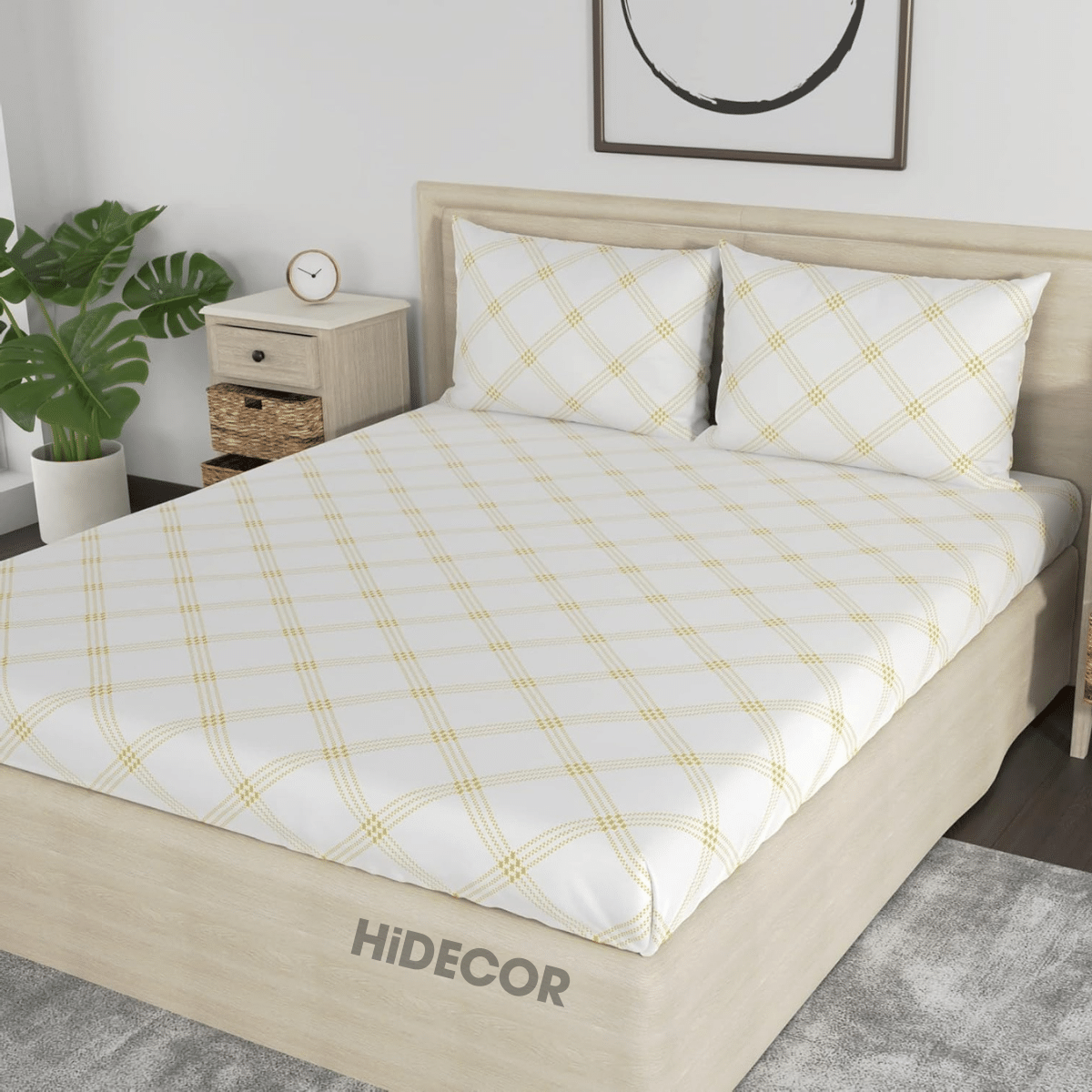 HIDECOR Microfiber 1 Double Bedsheet with 2 Pillow Covers ( Cream ) HIDECOR Microfiber 1 Double Bedsheet with 2 Pillow Covers ( Cream )