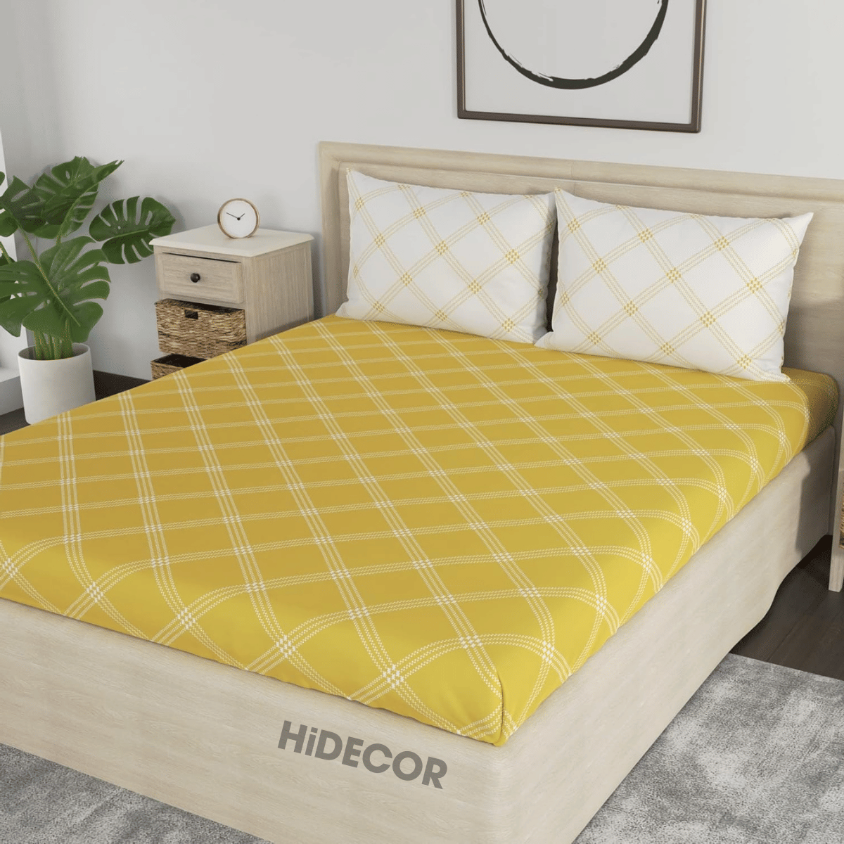 HIDECOR Microfiber 1 Double Bedsheet with 2 Pillow Covers ( Mustard ) HIDECOR Microfiber 1 Double Bedsheet with 2 Pillow Covers ( Mustard )