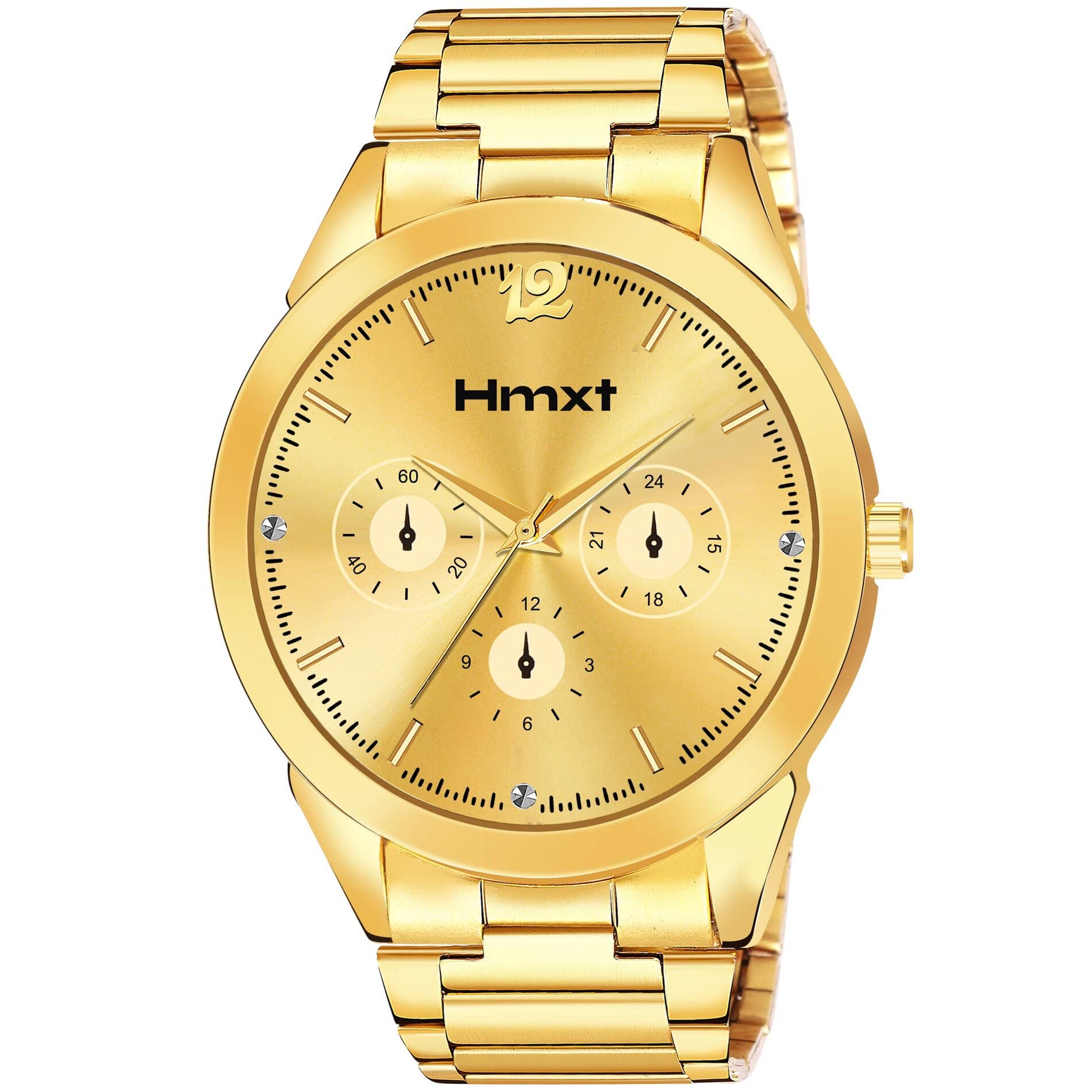 HMXT Gold Stainless Steel Analog Men's Watch