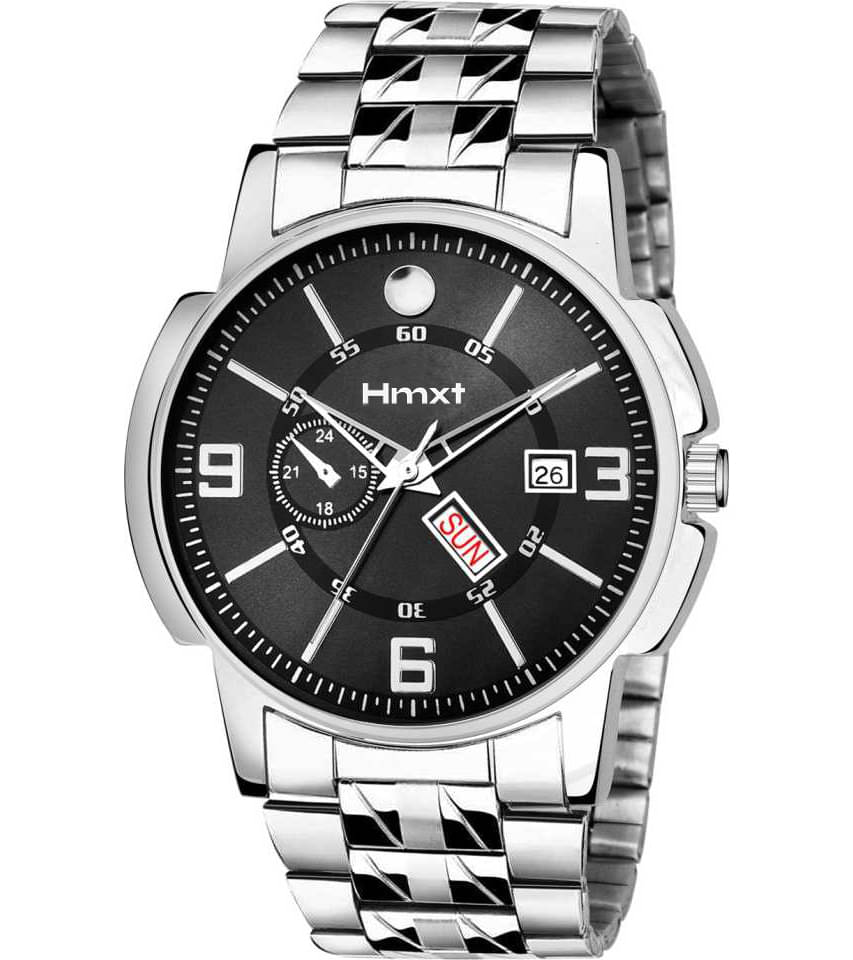     			HMXT Silver Stainless Steel Analog Men's Watch