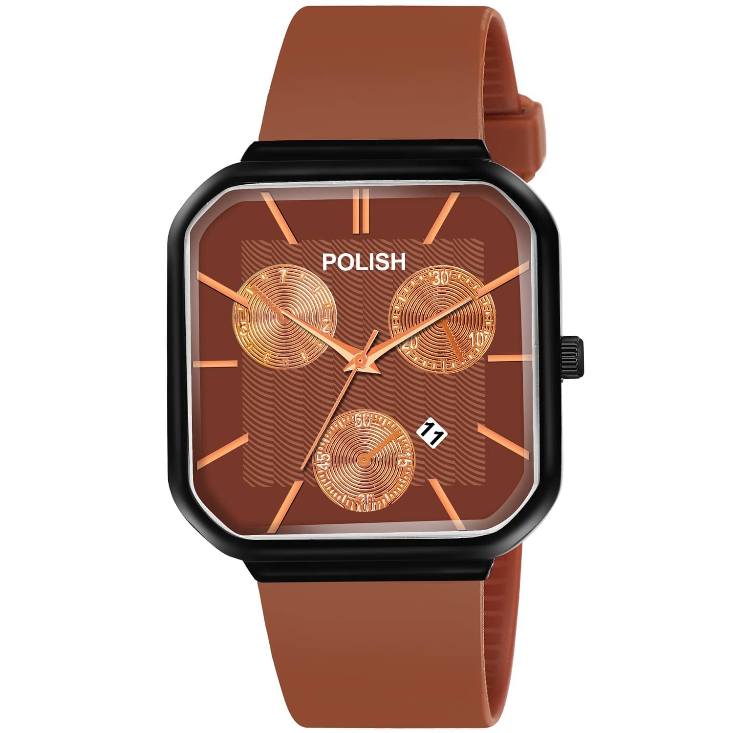     			Hala Brown Silicon Analog Men's Watch