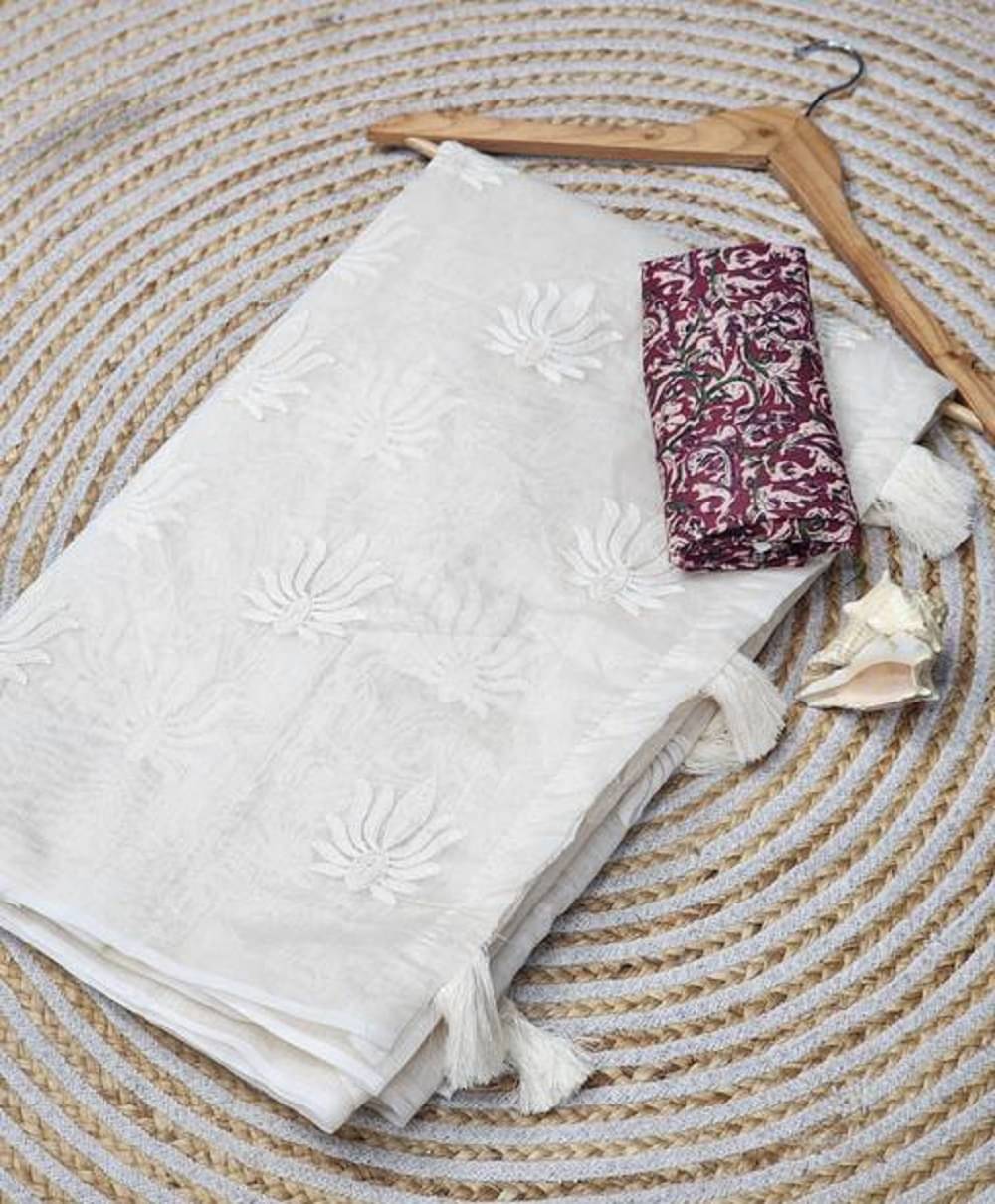 JULEE Chanderi Self Design Saree With Unstitched Blouse Piece ( Cream ) JULEE Chanderi Self Design Saree With Unstitched Blouse Piece ( Cream )