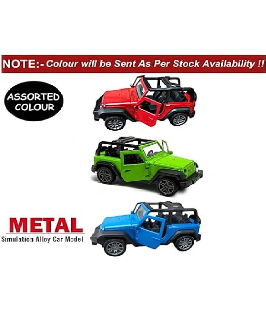 Kidsaholic Metal Thar Car Small Pull Back diecast Metal Toy with Open Doors for Kids (Free subscription of kids Educational worksheets)