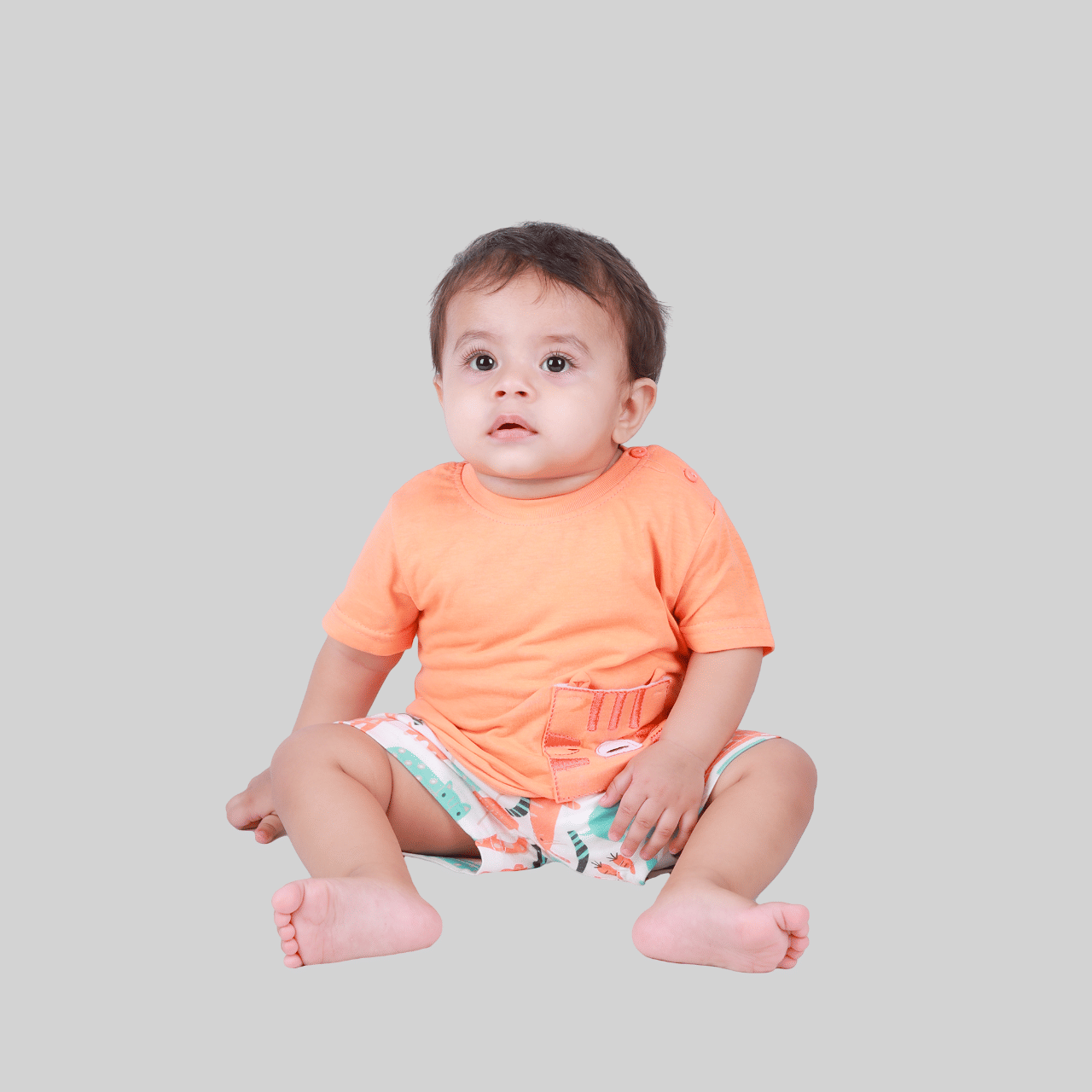     			Kidzee Kingdom Pack of 1 Girls Cotton T-Shirt ( Orange )