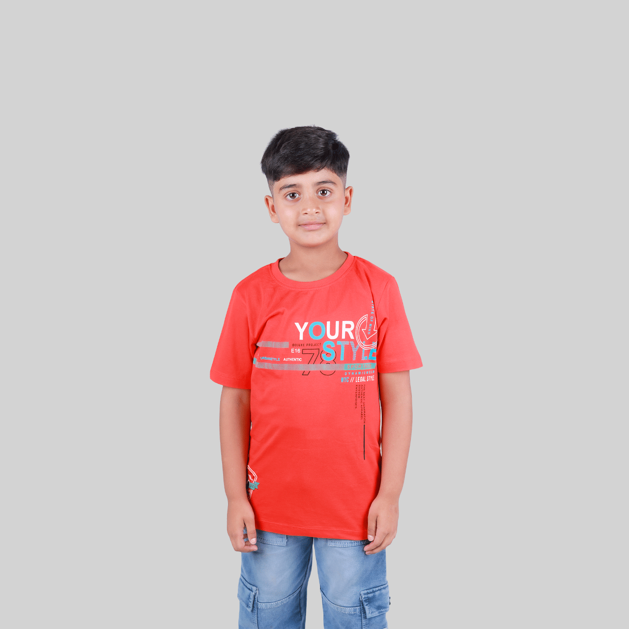     			Kidzee Kingdom Pack of 5 Boys Cotton T-Shirt ( Red )
