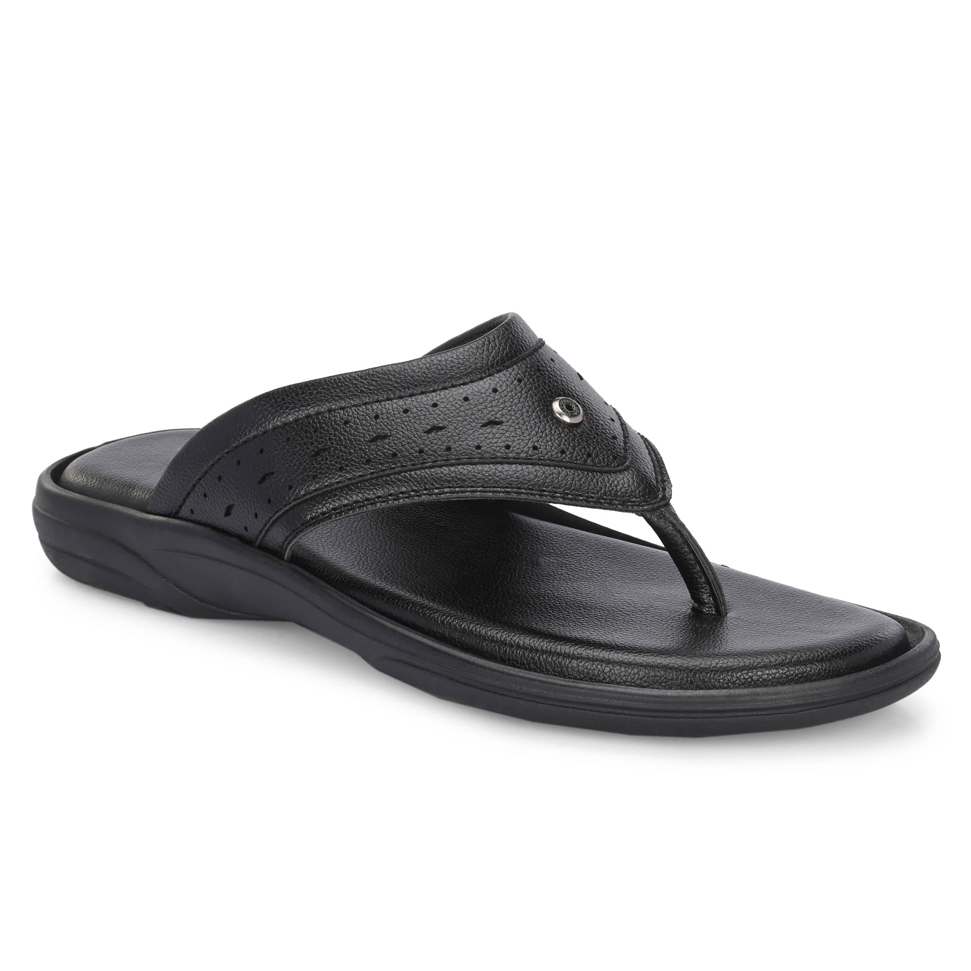 Leeport Coffee Men's Leather Slipper