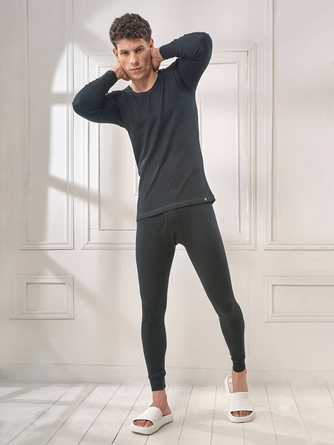     			Lux Inferno Pack of 1 Cotton Blend Thermal Sets For Men's ( Black )