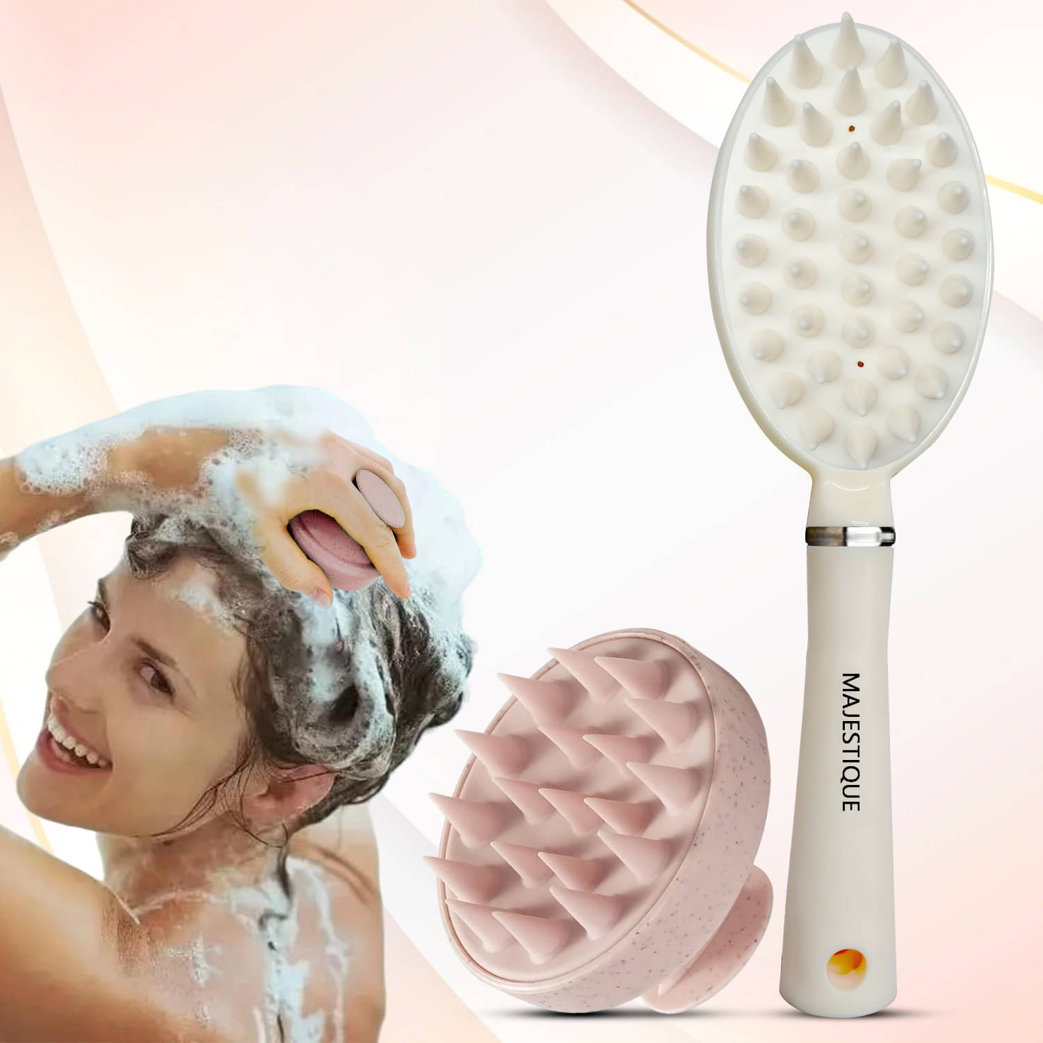     			MAJESTIQUE Hair Brush Set For All Hair Types ( Pack of 2 )