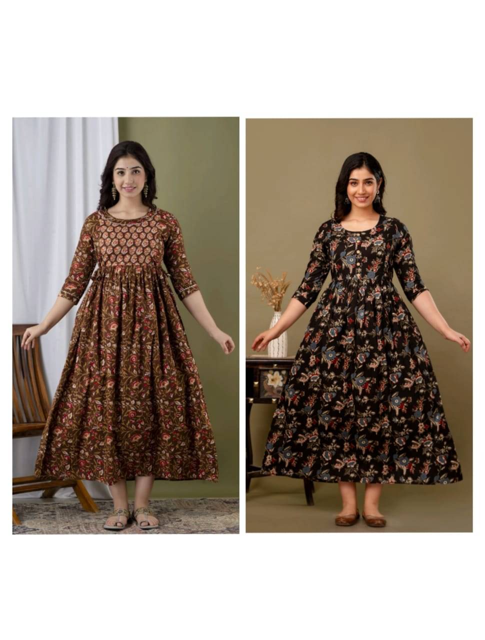 Nevisha Style Multi Color Cotton Maternity Kurta Pack of 2 Nevisha Style Multi Color Cotton Maternity Kurta Pack of 2