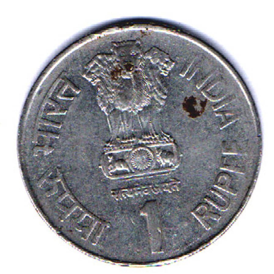     			RAJACOINS- 1 /  ONE  RS / RUPEE  BOMBAY MINT VERY RARE  STEEL USED SAINT DNYANSHWAR  1274-1296 (1 PCS)  COMMEMORATIVE COLLECTIBLE- USED GOOD CONDITION