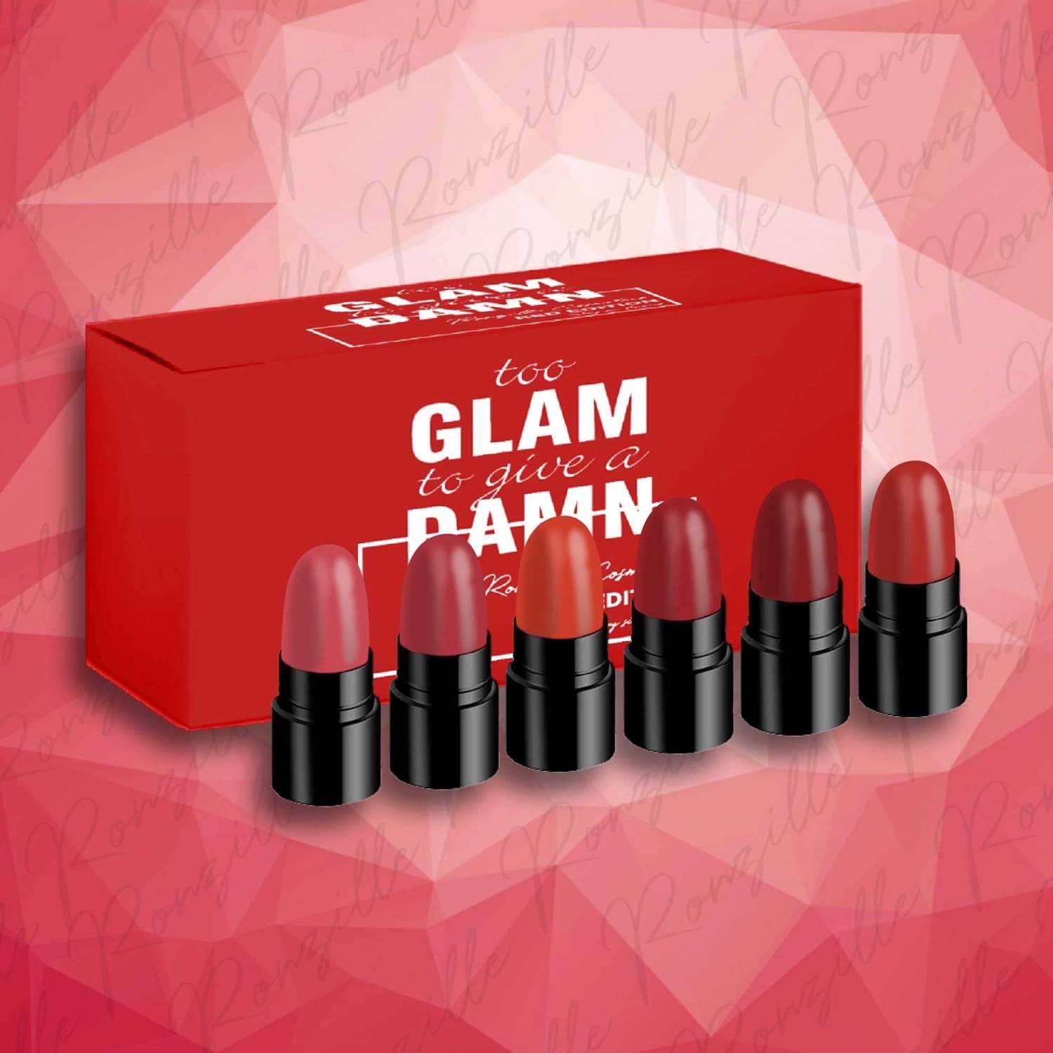     			Ronzille Set Of 6 Sexy Lippes Red Edition Mini Bullet Lipstick - 2G Each