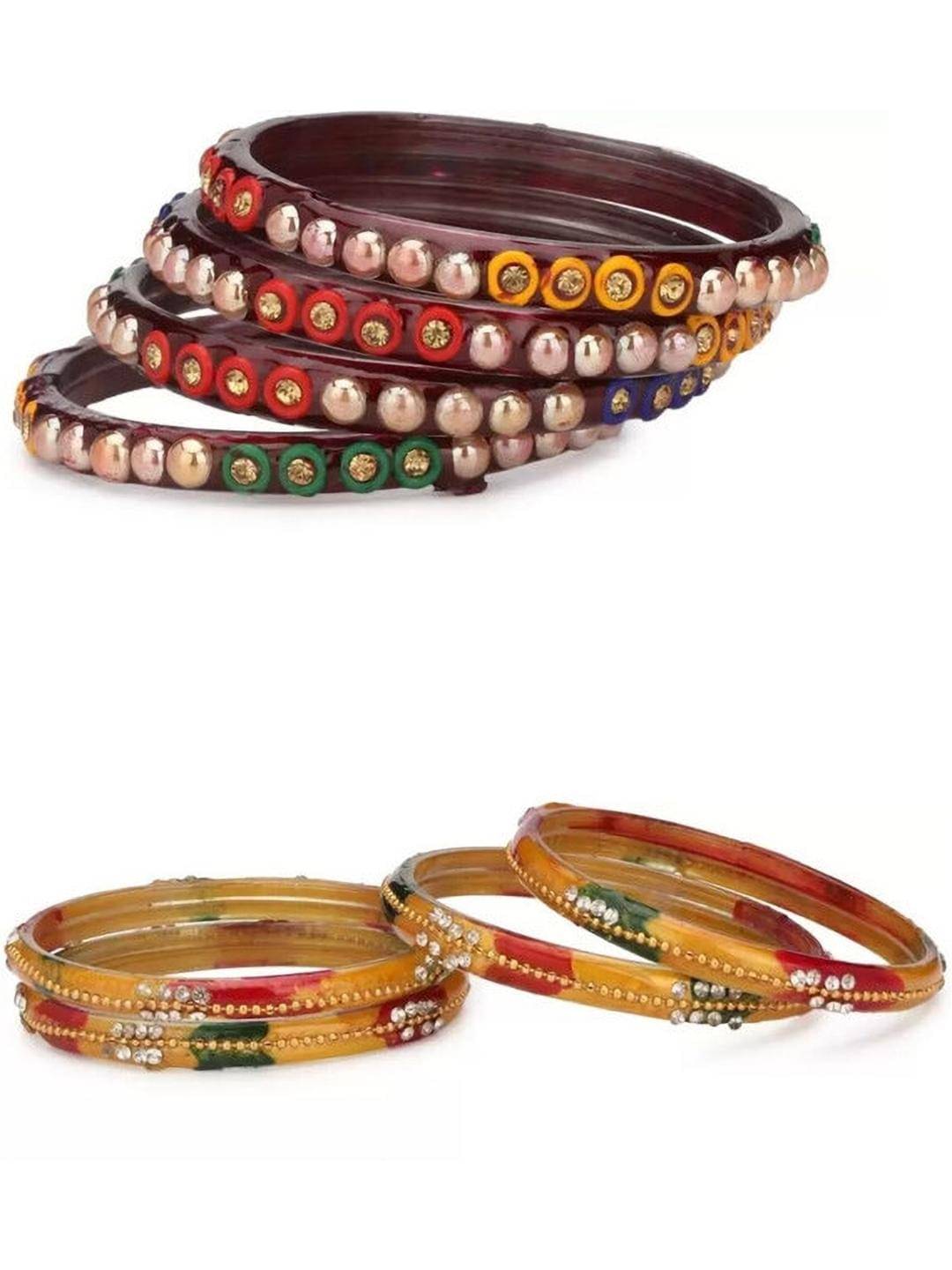 Somil Multicolor Bangle ( Pack of 8 )     			Somil Multicolor Bangle ( Pack of 8 )