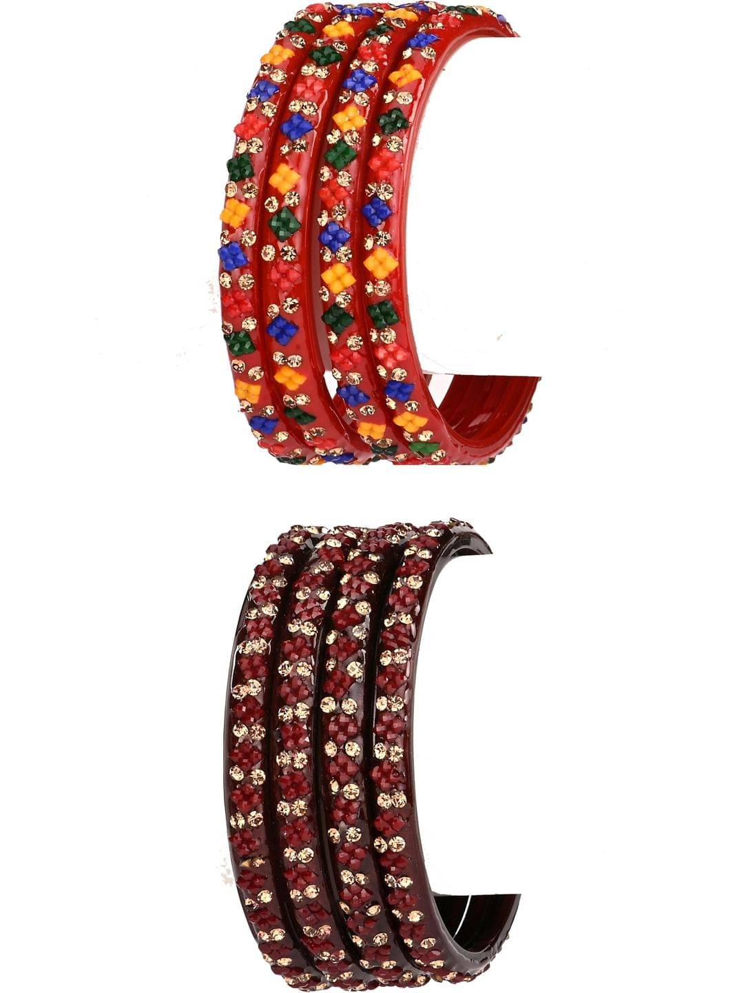     			Somil Multicolor Bangle Set ( Pack of 8 )