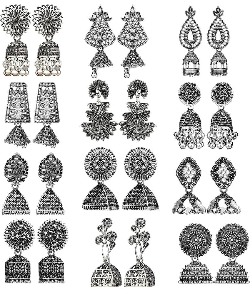 Thrillz Silver Jhumki Earrings ( More Than 10 ) - Earrings | Buy online on ZillyBuy