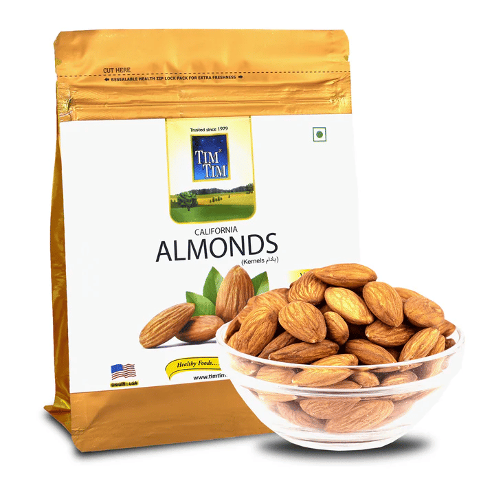     			Tim Tim Raw California Almonds 250g