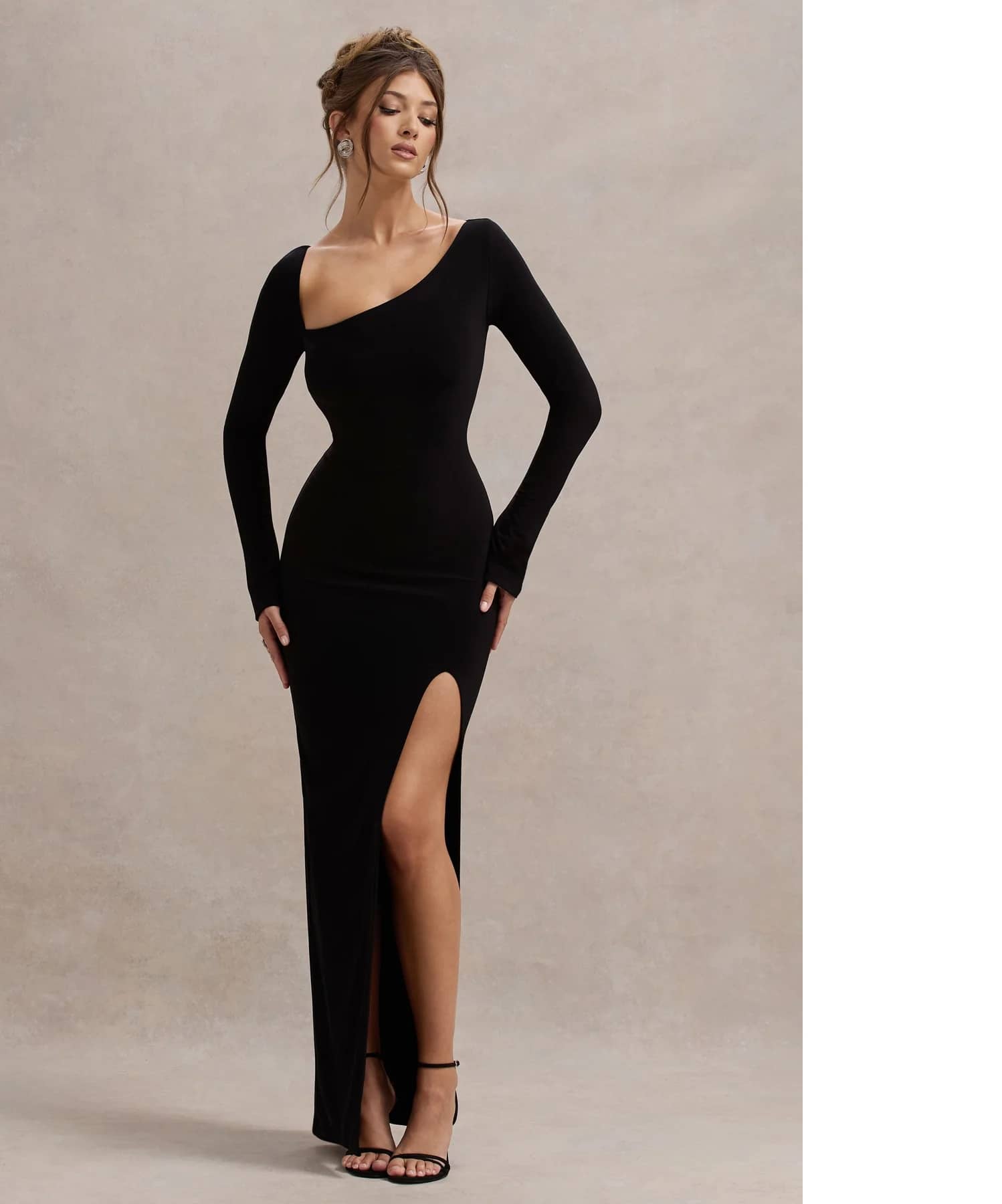 Traquila Women Lycra Solid Bodycon Dress ( Black )