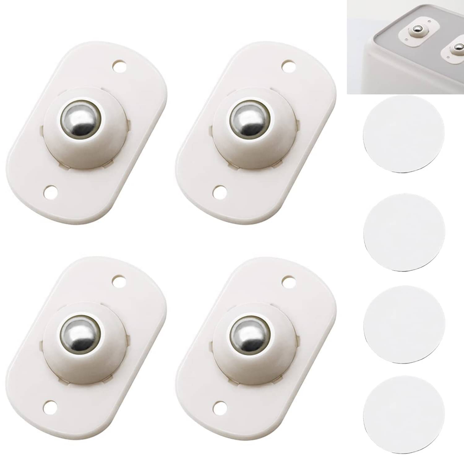 UNi5 4 Pcs Set Self Adhesive Mini Swivel Casters 360 Degree Rotation Pulley for Furniture Various Storage Boxes UNi5 4 Pcs Set Self Adhesive Mini Swivel Casters 360 Degree Rotation Pulley for Furniture Various Storage Boxes