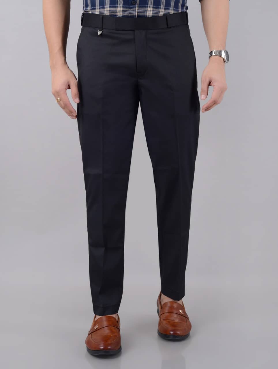 VILLAIN Slim Flat Men's Formal Trouser - Black ( Pack of 1 ) - Trousers | Buy online on ZillyBuy