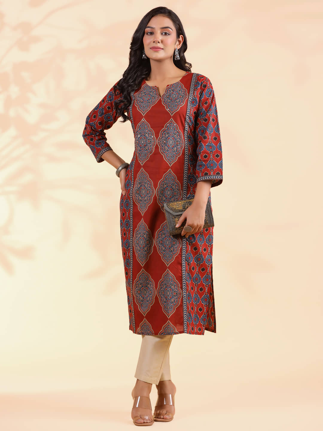 Vbuyz Cotton Printed Straight Women's Kurti - Black ( Pack of 1 ) - Kurtis, Tunics | Buy online on ZillyBuy